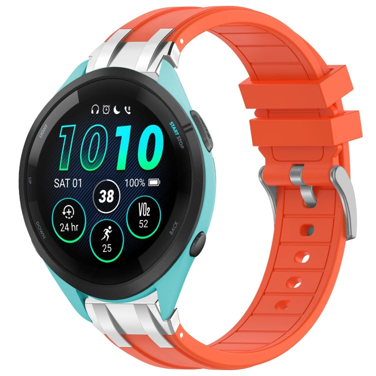 For Garmin Forerunner 265 22mm Quick Release Silver Buckle Royal Silicone Watch Band(Orange) - free shipping - PMC TechLife - Order now!