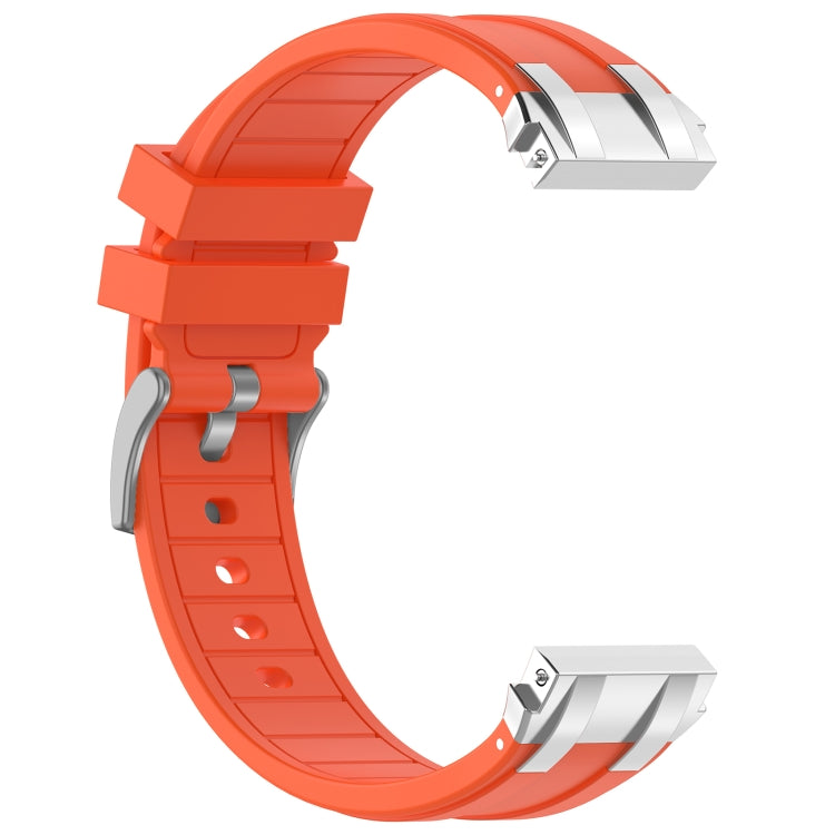 For Garmin Forerunner 265 22mm Quick Release Silver Buckle Royal Silicone Watch Band(Orange) - free shipping - PMC TechLife - Order now!