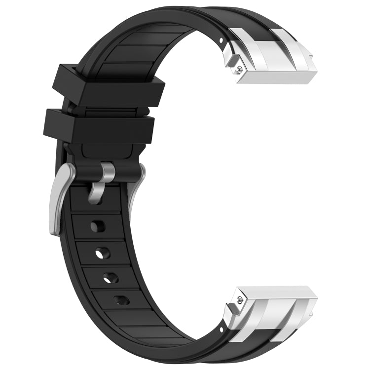 For Garmin Forerunner 265 22mm Quick Release Silver Buckle Royal Silicone Watch Band(Black) - free shipping - PMC TechLife - Order now!