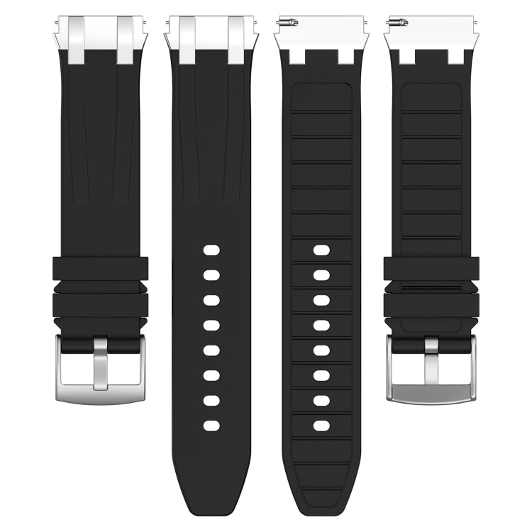 For Garmin Forerunner 265 22mm Quick Release Silver Buckle Royal Silicone Watch Band(Black) - free shipping - PMC TechLife - Order now!