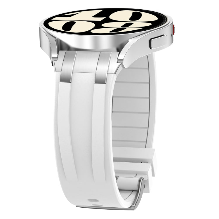 For Garmin Forerunner 255 22mm Quick Release Silver Buckle Royal Silicone Watch Band(White) - free shipping - PMC TechLife - Order now!