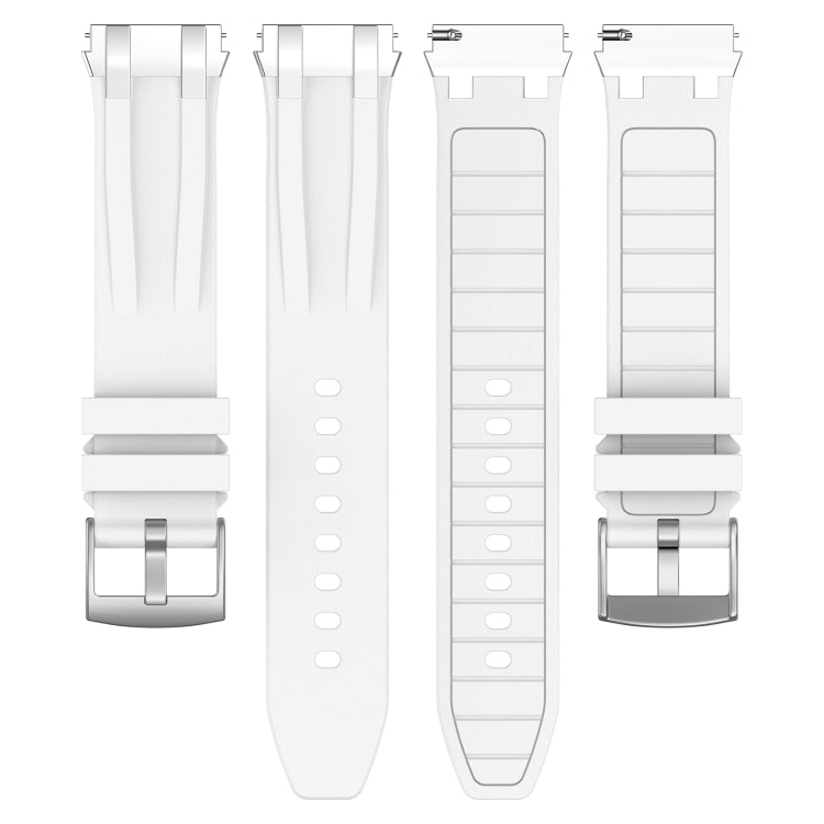 For Garmin Forerunner 255 22mm Quick Release Silver Buckle Royal Silicone Watch Band(White) - free shipping - PMC TechLife - Order now!