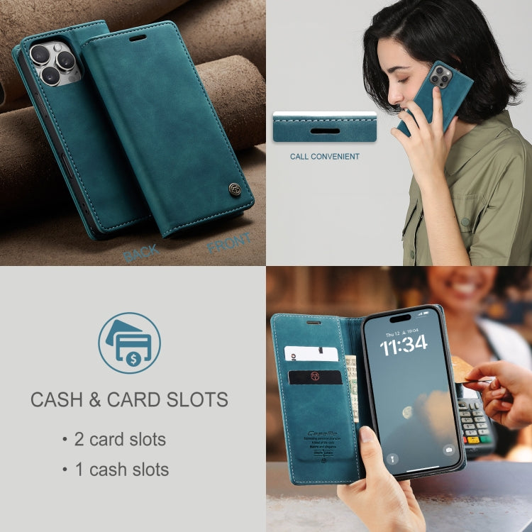 For iPhone 16 Pro CaseMe 013 Multifunctional Horizontal Flip Leather Phone Case(Blue) - iPhone 16 Pro Cases by CaseMe | Online Shopping South Africa | PMC Jewellery | Buy Now Pay Later Mobicred