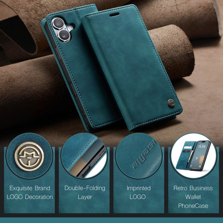 For iPhone 16 Plus CaseMe 013 Multifunctional Horizontal Flip Leather Phone Case(Blue) - free shipping - PMC Jewellery - Order now!