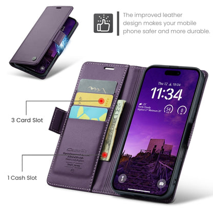 For iPhone 16 Pro Max CaseMe 023 Butterfly Buckle Litchi Texture RFID Anti-theft Leather Phone Case(Purple) - iPhone 16 Pro Max Cases by CaseMe | Online Shopping South Africa | PMC Jewellery | Buy Now Pay Later Mobicred