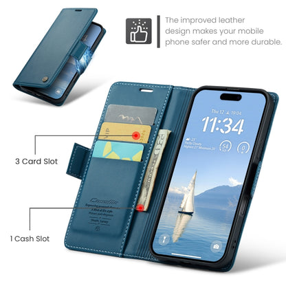 For iPhone 16 Pro Max CaseMe 023 Butterfly Buckle Litchi Texture RFID Anti-theft Leather Phone Case(Blue) - iPhone 16 Pro Max Cases by CaseMe | Online Shopping South Africa | PMC Jewellery | Buy Now Pay Later Mobicred