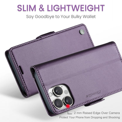 For iPhone 16 Pro CaseMe 023 Butterfly Buckle Litchi Texture RFID Anti-theft Leather Phone Case(Purple) - iPhone 16 Pro Cases by CaseMe | Online Shopping South Africa | PMC Jewellery | Buy Now Pay Later Mobicred