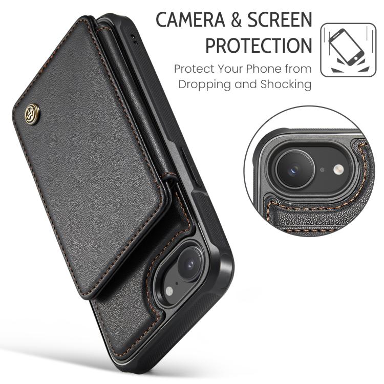 For iPhone 16e CaseMe C22 Card Slots Holder RFID Anti-theft Phone Case(Black) - free shipping - PMc TechLife - Order now!