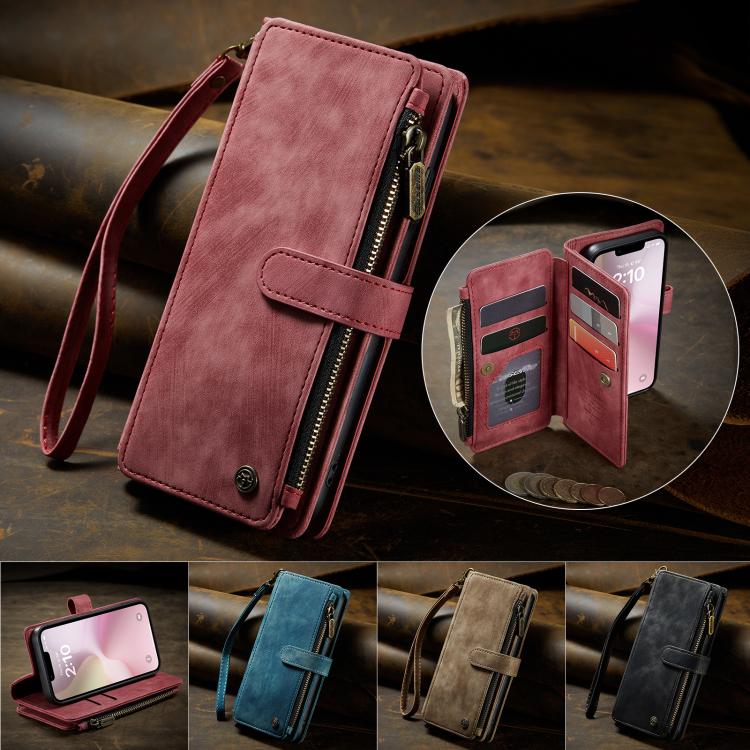 For iPhone 16e CaseMe C30 Card Slots Zipper Wallet Leather Phone Case(Red) - iPhone 16e Cases by CaseMe | Online Shopping South Africa | PMC TechLife | Buy Now Pay Later Mobicred