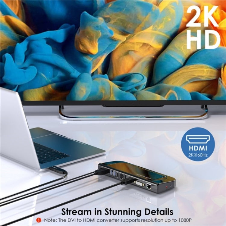 WAVLINK UG49DK4 Universal Laptop Docking Station Dual Monitor Supports DVI / HDMI / VGA(AU Plug) - USB 3.0 HUB by WAVLINK | Online Shopping South Africa | PMC Jewellery | Buy Now Pay Later Mobicred