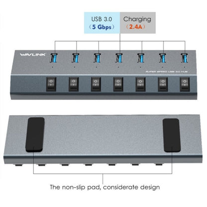 WAVLINK UH3076 5Gbps 7-port USB 3.0 Hub with Independent Switch and LED Indicator(AU Plug) - USB 3.0 HUB by WAVLINK | Online Shopping South Africa | PMC Jewellery | Buy Now Pay Later Mobicred