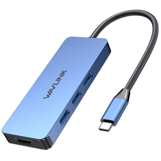 WAVLINK UHP3416 7-in-1 PD100W Charging SD / TF Card Reader 4K HD Type-C Docking Station(Blue) - USB HUB by WAVLINK | Online Shopping South Africa | PMC Jewellery | Buy Now Pay Later Mobicred