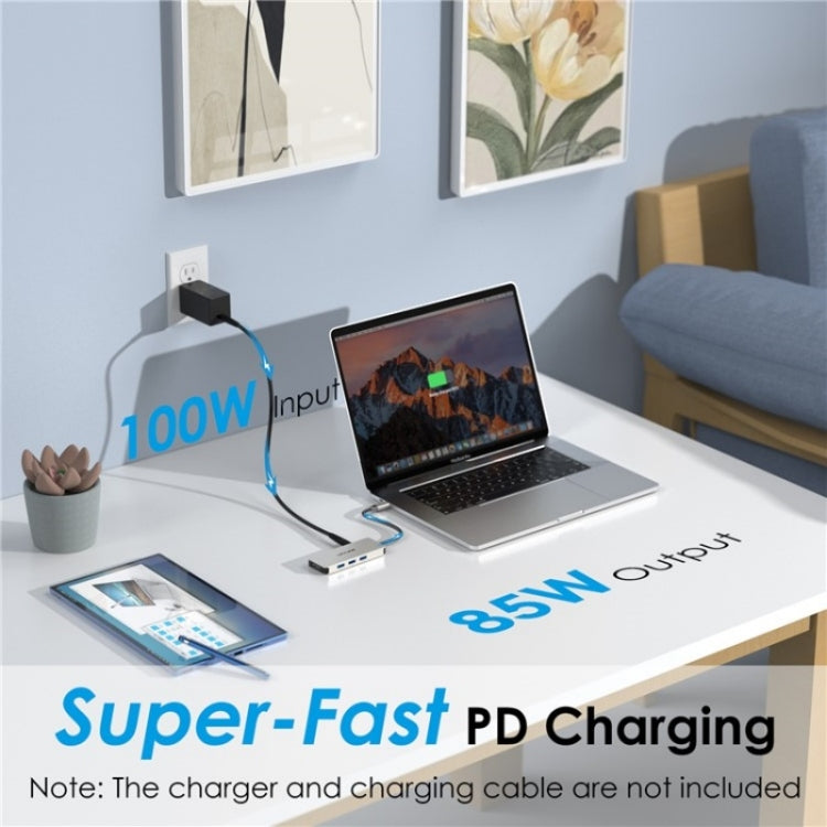 WAVLINK UHP3416 7-in-1 PD100W Charging SD / TF Card Reader 4K HD Type-C Docking Station(Grey) - free shipping - PMC Jewellery - Order now!