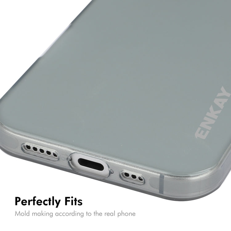 For iPhone 16 ENKAY Hat-Prince Translucent Matte TPU Soft Phone Case(White) - iPhone 16 Cases by ENKAY | Online Shopping South Africa | PMC Jewellery | Buy Now Pay Later Mobicred