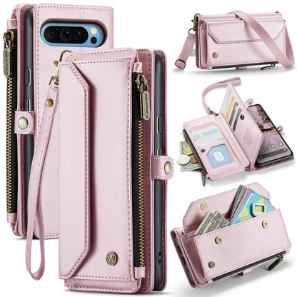 For Google Pixel 9 Pro XL CaseMe C36 Card Slots Zipper Wallet RFID Anti-theft Leather Phone Case(Pink) - Google Cases by CaseMe | Online Shopping South Africa | PMC Jewellery | Buy Now Pay Later Mobicred