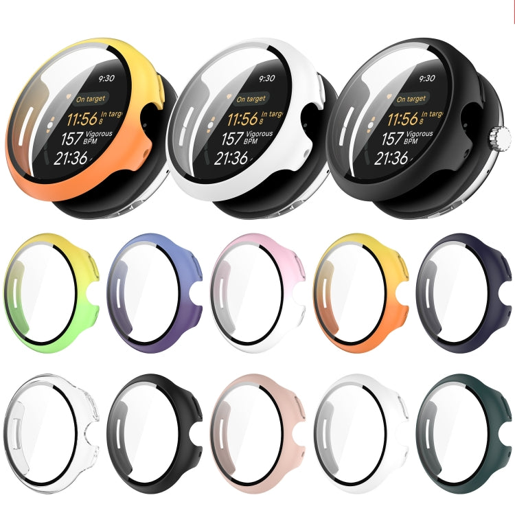 For Google Pixel Watch 3 45mm PC + Tempered Film Integrated Watch Protective Case(Transparent) - Watch Cases by PMC TechLife | Online Shopping South Africa | PMC TechLife | Buy Now Pay Later Mobicred
