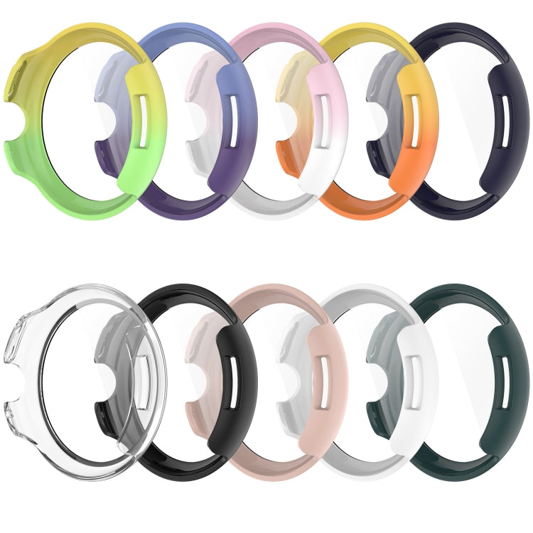 For Google Pixel Watch 3 45mm PC + Tempered Film Integrated Watch Protective Case(Transparent) - Watch Cases by PMC TechLife | Online Shopping South Africa | PMC TechLife | Buy Now Pay Later Mobicred