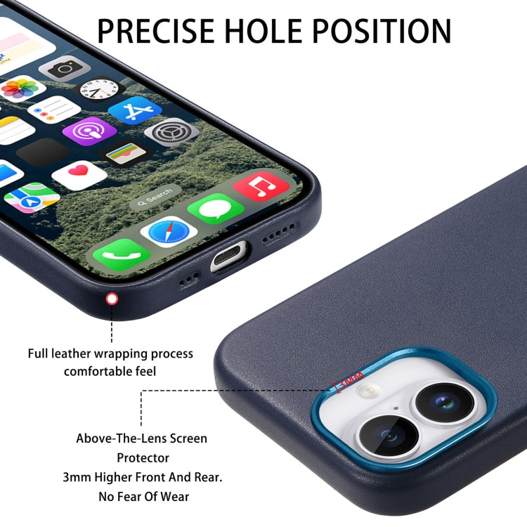 For iPhone 16 Electroplated Metal Button Shockproof Phone Case(Dark Blue) - iPhone 16 Cases by PMC Jewellery | Online Shopping South Africa | PMC Jewellery | Buy Now Pay Later Mobicred