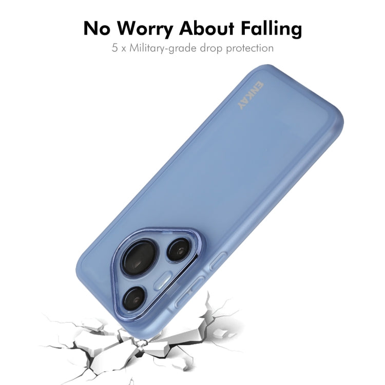 For Huawei Pura 70 ENKAY Hat-Prince Translucent Matte TPU Phone Case with Lens Film + 9H Big Arc Edge Film(Blue) - Huawei Cases by ENKAY | Online Shopping South Africa | PMC Jewellery | Buy Now Pay Later Mobicred