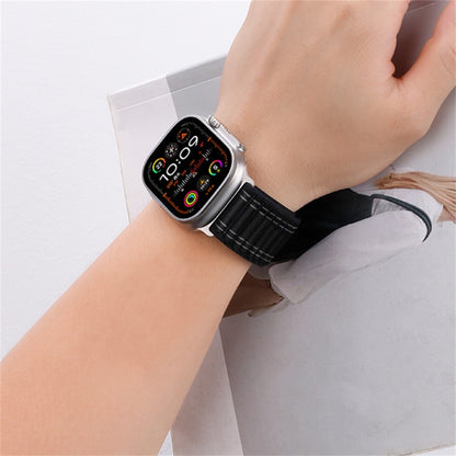 For Apple Watch Ultra 49mm Sea Wave Nylon Hook and Loop Fastener Watch Band(Gray) - Watch Bands by PMC Jewellery | Online Shopping South Africa | PMC Jewellery | Buy Now Pay Later Mobicred