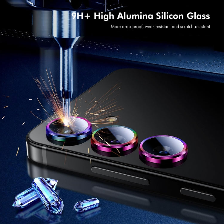 For OPPO Reno12 Global ENKAY Hat-Prince 9H Rear Camera Lens Aluminium Alloy Tempered Glass Film(Black) - Reno12 Tempered Glass by ENKAY | Online Shopping South Africa | PMC Jewellery | Buy Now Pay Later Mobicred