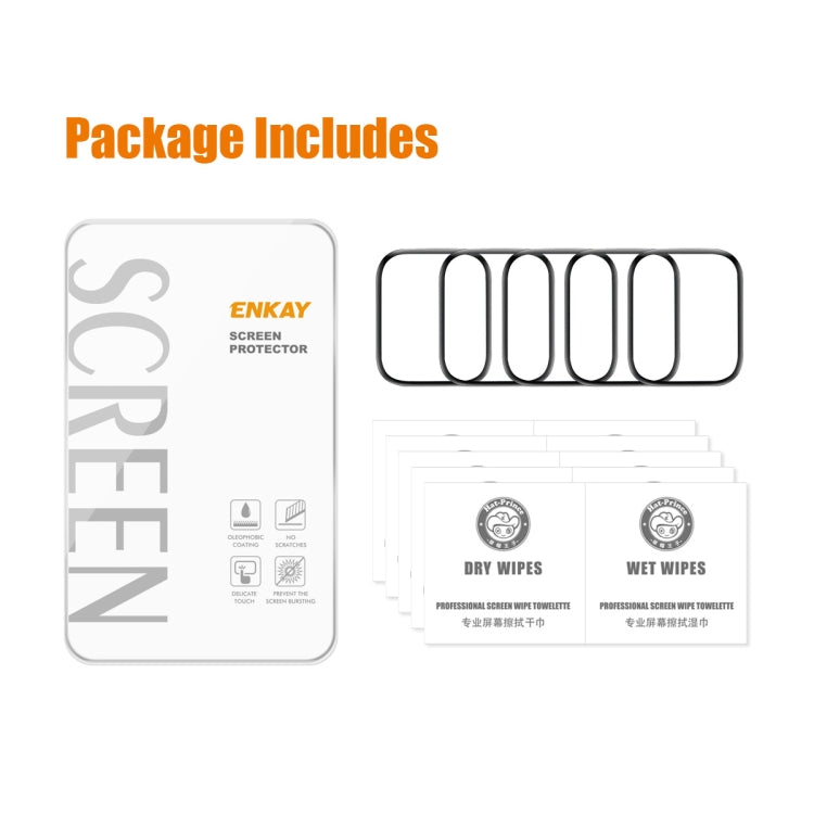 For Apple Watch Series 10 46mm 5pcs ENKAY 3D Full Coverage Soft PC Edge PMMA HD Screen Film - Screen Protector by ENKAY | Online Shopping South Africa | PMC TechLife | Buy Now Pay Later Mobicred
