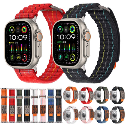 For Apple Watch Ultra 49mm Two Sections Nylon Hook and Loop Fastener Watch Band(Cherry Red) - Watch Bands by PMC Jewellery | Online Shopping South Africa | PMC Jewellery | Buy Now Pay Later Mobicred