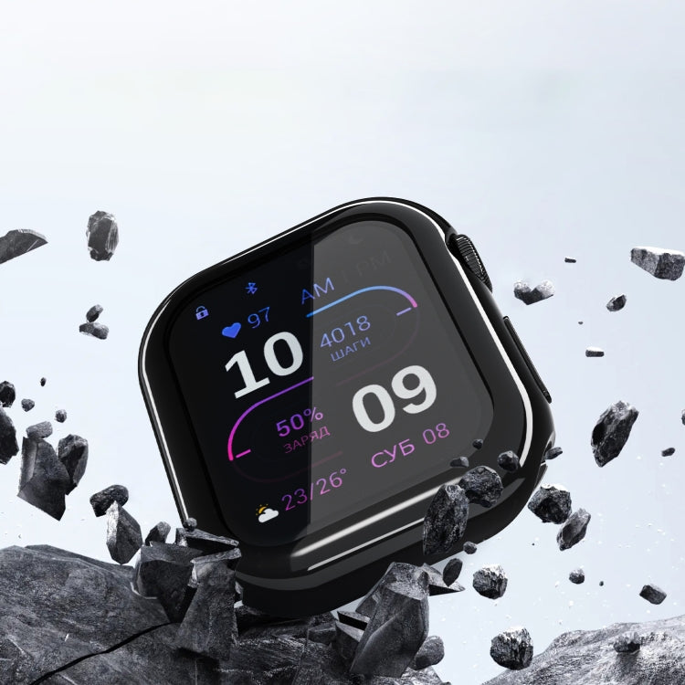 For Apple Watch Series 10 42mm Full Coverage TPU Electroplated Watch Case(Black) - Watch Cases by PMC TechLife | Online Shopping South Africa | PMC TechLife | Buy Now Pay Later Mobicred