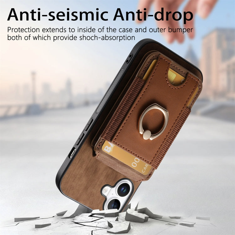 For iPhone 16 Retro Splitable Magnetic Stand Card Bag Leather Phone Case(Brown) - iPhone 16 Cases by PMC Jewellery | Online Shopping South Africa | PMC Jewellery | Buy Now Pay Later Mobicred