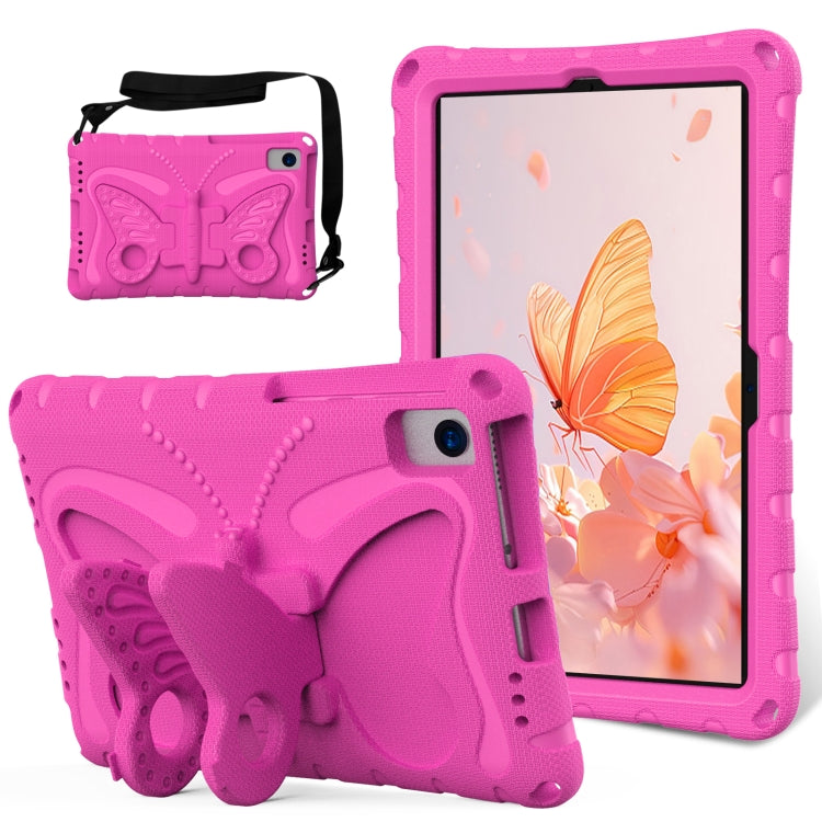 For Lenovo Tab K10 TB-X6C6F 10.3 Butterfly Bracket EVA Shockproof Tablet Case(RoseRed) - Lenovo by PMC TechLife | Online Shopping South Africa | PMC TechLife | Buy Now Pay Later Mobicred