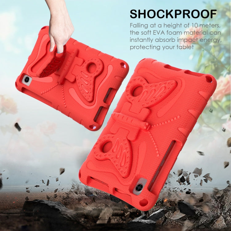 For Lenovo Tan M8 Gen4 8.0 2023 Butterfly Bracket EVA Shockproof Tablet Case(Red) - Lenovo by PMC TechLife | Online Shopping South Africa | PMC TechLife | Buy Now Pay Later Mobicred