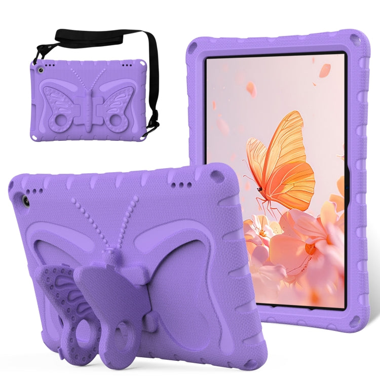 For Amazon Kindle Fire Max 11 2023 Butterfly Bracket EVA Shockproof Tablet Case(Light Purple) - Amazon by PMC TechLife | Online Shopping South Africa | PMC TechLife | Buy Now Pay Later Mobicred