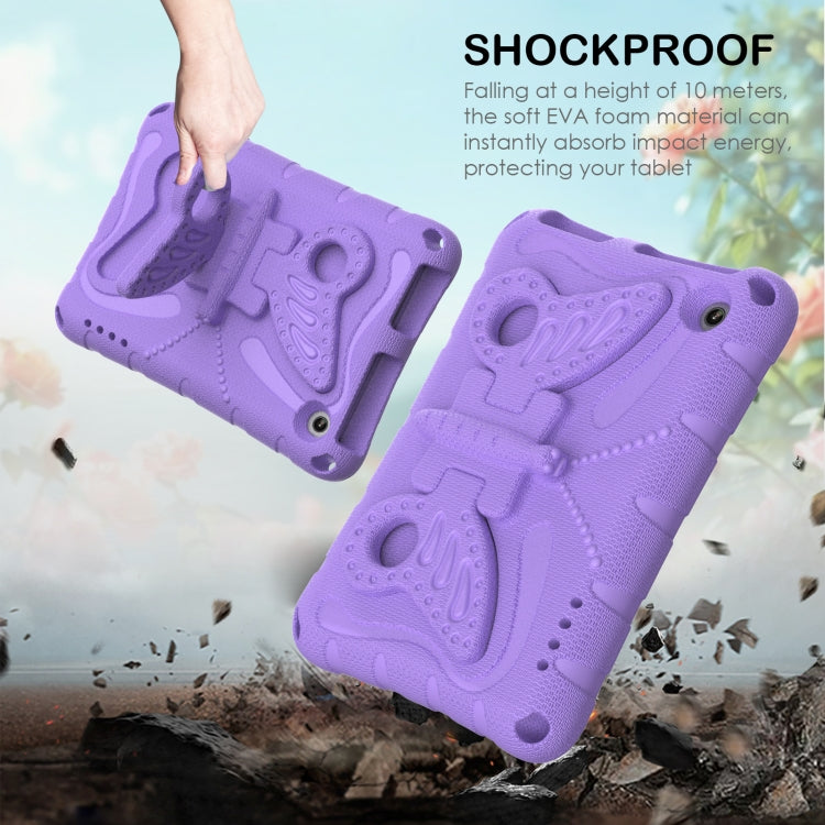 For Amazon Kindle Fire HD7 2022 Butterfly Bracket EVA Shockproof Tablet Case(Light Purple) - Amazon by PMC TechLife | Online Shopping South Africa | PMC TechLife | Buy Now Pay Later Mobicred