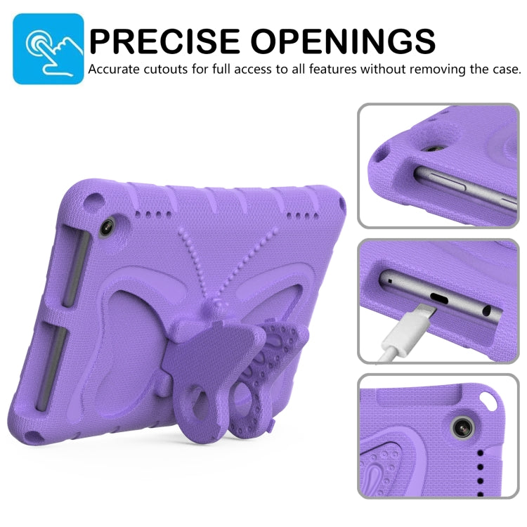 For Amazon Kindle Fire HD8 /8 Plus 2020/2022 Butterfly Bracket EVA Shockproof Tablet Case(Light Purple) - Amazon by PMC TechLife | Online Shopping South Africa | PMC TechLife | Buy Now Pay Later Mobicred