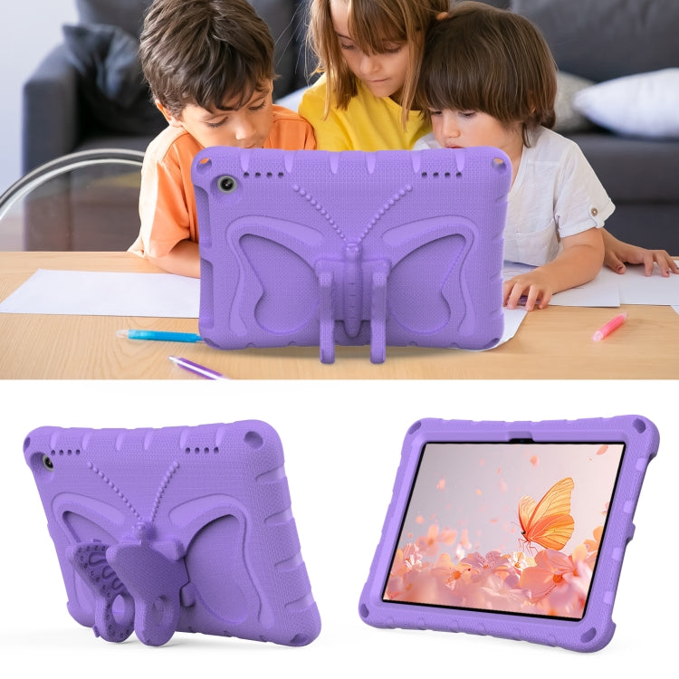 For Amazon Kindle Fire HD8 /8 Plus 2020/2022 Butterfly Bracket EVA Shockproof Tablet Case(Light Purple) - Amazon by PMC TechLife | Online Shopping South Africa | PMC TechLife | Buy Now Pay Later Mobicred