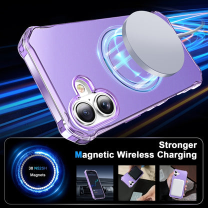 For iPhone 16 Solid Color Wave MagSafe Holder Phone Case(Purple) - iPhone 16 Cases by PMC Jewellery | Online Shopping South Africa | PMC Jewellery | Buy Now Pay Later Mobicred