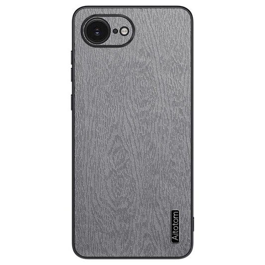 For iPhone 16e Tree Bark Leather Shockproof Phone Case(Grey) - iPhone 16e Cases by PMC Jewellery | Online Shopping South Africa | PMC Jewellery | Buy Now Pay Later Mobicred