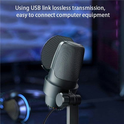 ME9 USB Microphone ENC Noise Reduction Desktop Microphone With RGB Light(Black) - Microphone by PMC Jewellery | Online Shopping South Africa | PMC Jewellery | Buy Now Pay Later Mobicred