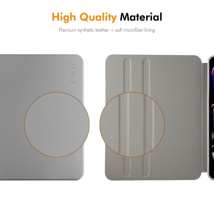 For iPad Pro 13 2024 ENKAY 360 Rotation TPU Leather Smart Tablet Case with Pen Slot(Black) - free shipping - PMc TechLife - Order now!