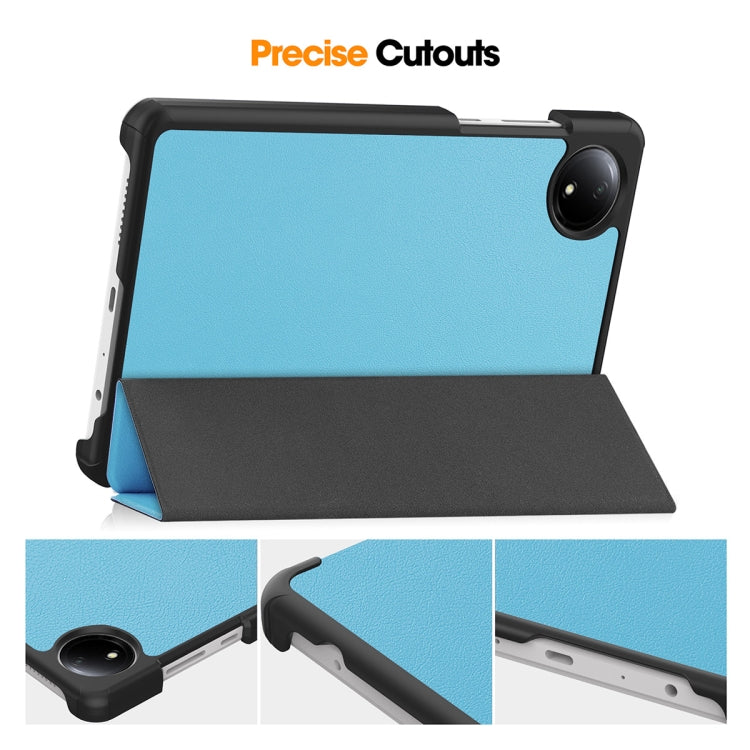 For Redmi Pad SE 4G 8.7 ENKAY Tri-fold Custer Texture Leather Smart Tablet Case(Light Blue) - free shipping - PMc TechLife - Order now!