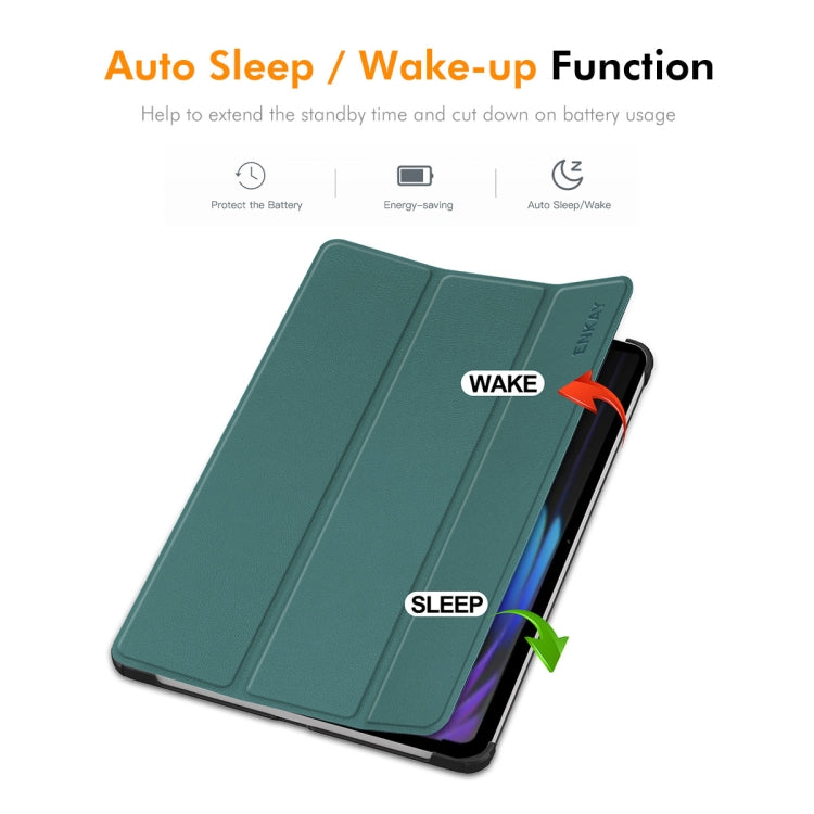 For Xiaomi Pad 7 / 7 Pro 11.2 ENKAY Tri-fold Custer Texture Leather Smart Tablet Case(Dark Blue) - free shipping - PMc TechLife - Order now!