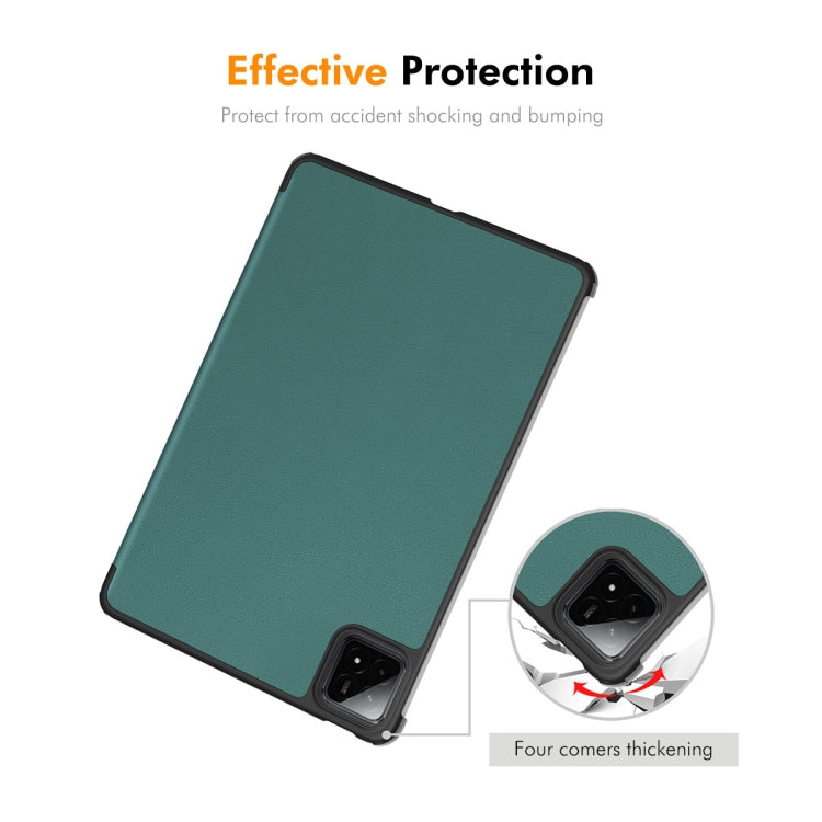 For Xiaomi Pad 7 / 7 Pro 11.2 ENKAY Tri-fold Custer Texture Leather Smart Tablet Case(Dark Blue) - free shipping - PMc TechLife - Order now!