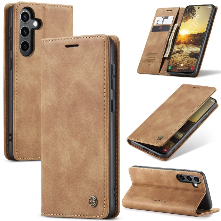 For Samsung Galaxy S24 FE 5G CaseMe 013 Multifunctional Horizontal Flip Leather Phone Case(Brown) - Galaxy S24 FE 5G Cases by CaseMe | Online Shopping South Africa | PMC Jewellery | Buy Now Pay Later Mobicred