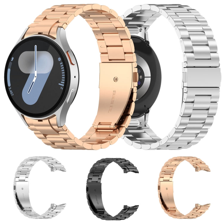 For Samsung Galaxy Watch 5 Pro Three Beads Button Quick Release Metal Watch Band(Rose Gold) - free shipping - PMC TechLife - Order now!