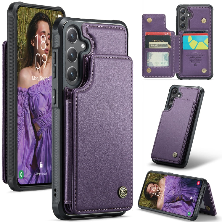 For Samsung Galaxy S24 FE 5G CaseMe C22 Card Slots Holder RFID Anti-theft Phone Case(Purple) - Galaxy S24 FE 5G Cases by CaseMe | Online Shopping South Africa | PMC Jewellery | Buy Now Pay Later Mobicred