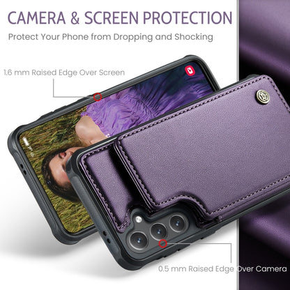 For Samsung Galaxy S24 FE 5G CaseMe C22 Card Slots Holder RFID Anti-theft Phone Case(Purple) - Galaxy S24 FE 5G Cases by CaseMe | Online Shopping South Africa | PMC Jewellery | Buy Now Pay Later Mobicred