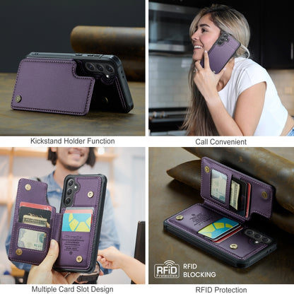 For Samsung Galaxy S24 FE 5G CaseMe C22 Card Slots Holder RFID Anti-theft Phone Case(Purple) - Galaxy S24 FE 5G Cases by CaseMe | Online Shopping South Africa | PMC Jewellery | Buy Now Pay Later Mobicred