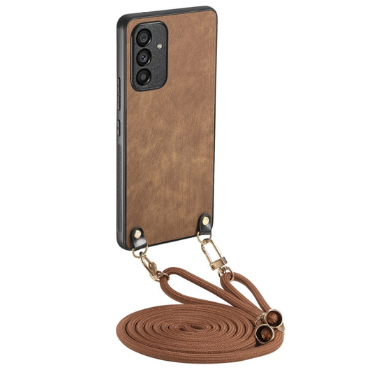 For Samsung Galaxy S25 5G Vintage Leather PC Back Cover Phone Case with Crossbody Strap(Brown) - Galaxy S25 5G Cases by PMC Jewellery | Online Shopping South Africa | PMC Jewellery | Buy Now Pay Later Mobicred