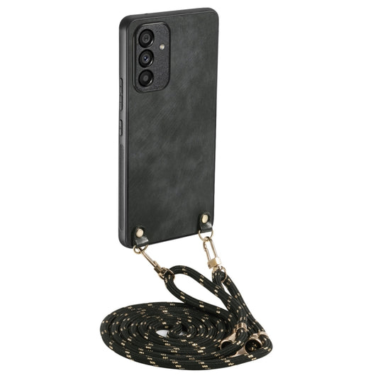 For Samsung Galaxy S25+ 5G Vintage Leather PC Back Cover Phone Case with Crossbody Strap(Black) - Galaxy S25+ 5G Cases by PMC Jewellery | Online Shopping South Africa | PMC Jewellery | Buy Now Pay Later Mobicred