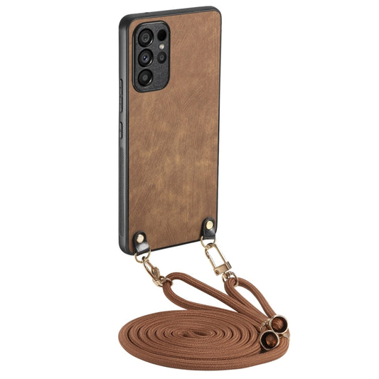 For Samsung Galaxy S25 Ultra 5G Vintage Leather PC Back Cover Phone Case with Crossbody Strap(Brown) - Galaxy S25 Ultra 5G Cases by PMC Jewellery | Online Shopping South Africa | PMC Jewellery | Buy Now Pay Later Mobicred